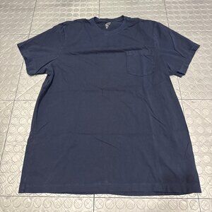 J Crew Classic Fit Broken-In Cotton Pocket Short Sleeve T-Shirt Navy Blue XL